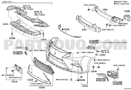 مخطط كتالوج لكزس لموضع غطاء كشاف الضباب 81482-33050، أمامي يسار | Lexus EPC location diagram for 81482-33050, front LH