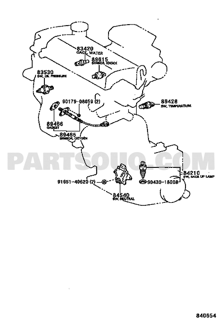 Partsouq EPC – 83420-20040 water temperature sender, Corolla AE10 YAZAKI, diagram 8401 callout 83420