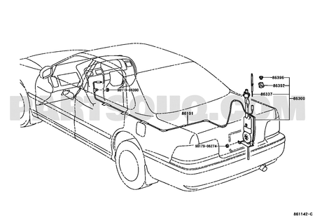 سارية هوائي تويوتا 86337-8Y001 في مخطط قطع OEM