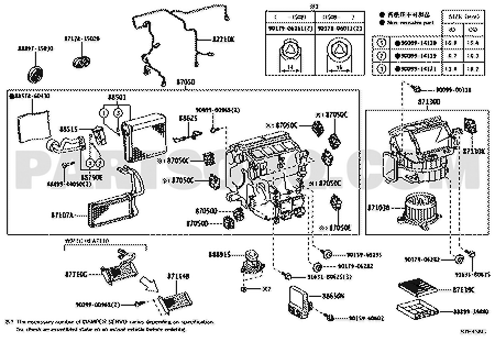 مخطط المكيف لموضع سيرفو بوابة الهواء 87106-60350 | Toyota EPC diagram