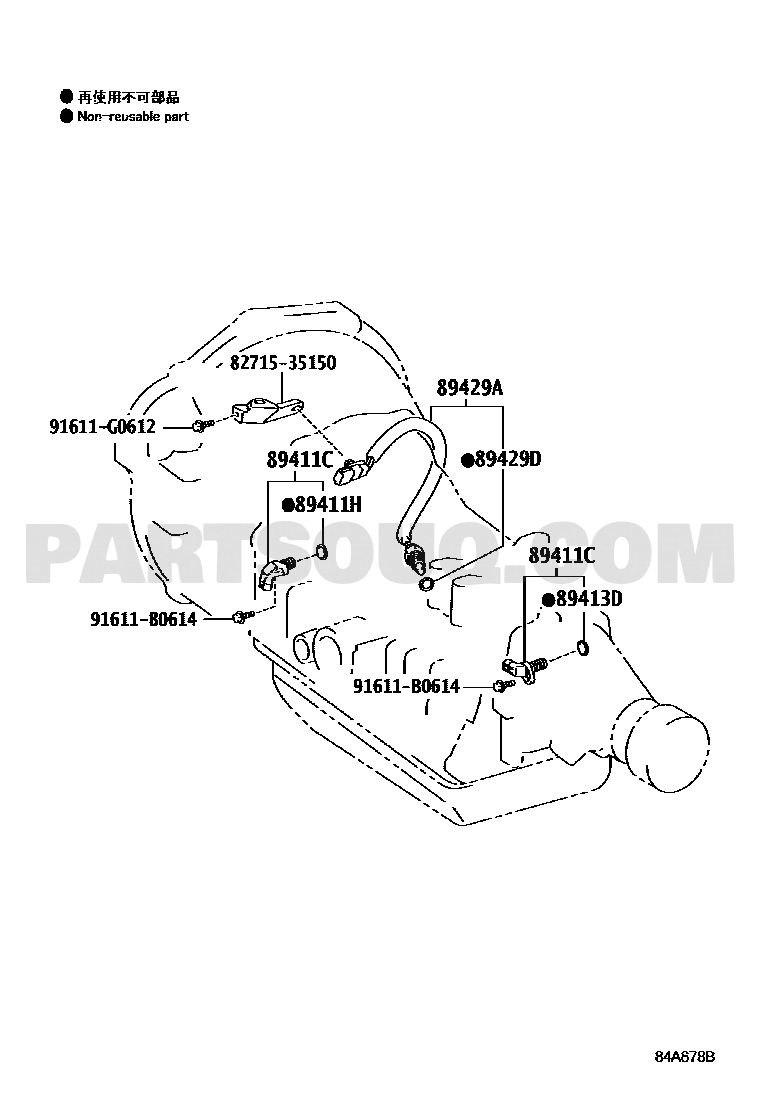مخطط موضع حساس سرعة ناقل الحركة 89411-50010 | Toyota EPC diagram