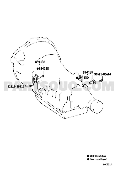 مخطط موقع حساس دوران ناقل الحركة تويوتا 89413-32011 | Transmission sensor EPC diagram