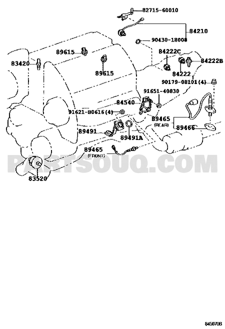 موضع حساس الطرق 89615-52010 في مخطط تويوتا | Toyota EPC location diagram