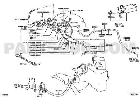 خريطة تركيب تويوتا للقطعة 90910-12204 – رقم الإشارة 17650G | Toyota EPC installation diagram