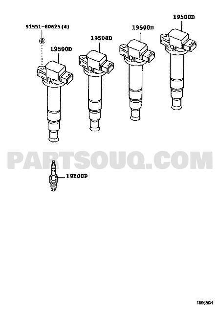 مخطط موقع كويل الإشعال تويوتا 90919-02240 | Ignition coil EPC diagram