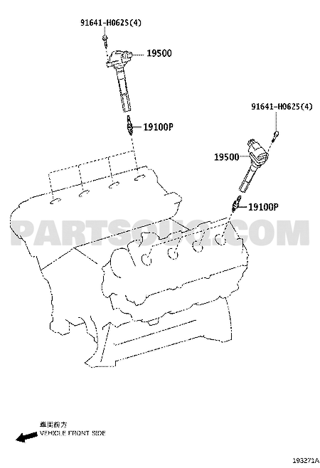 مخطط كويل إشعال تويوتا رقم 90919-02259 | Ignition Coil Diagram